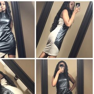 Faux leather Two/Tone dress